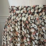 Vintage 90s MJ Carroll Floral Chiffon Prairie Skirt 1X. XL Brown Photo 2