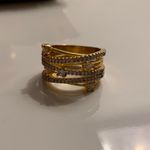 💥$2💥 Wide Gold Crystal Ring Photo 3