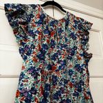 Perch Blu Pepper Size 2X Shirt Blue Ruffled Relaxed Blouse Floral Print Plus‎ Sz Photo 13