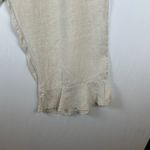 Flax  Linen Culottes Cropped Pants Elastic Waist Ruffle Hem Medium Photo 8