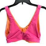 J.Crew Reversible Sports Bra Women M Pink Orange Cloud Stretch V Neck Activewear Photo 3
