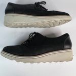 Clarks Women's Black Perforated Oxford Platform Wedge Shoes US 7 C1Z Preppy Photo 3