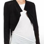 BCBG Maxazria Norton Crop Jacket Faux Suede black Stretch NWT XXS Photo 0