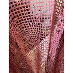 Lulu B Cardigan Top M Mesh Button Cover Up Sheer Asymmetrical Lagenlook Artsy Pink Size M Photo 3