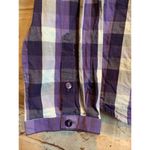 Merrell Button Blouse M purple plaid long sleeve Photo 6