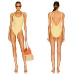 JONATHAN SIMKHAI Rosabel Seersucker One Piece Swimsuit Daffodil Plaid Large NWT Yellow Photo 1