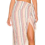 Free People  Multicolor Striped Midi Tie-Waist Wrap Aubrey Sarong Skirt Size 10 Photo 0