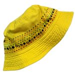 Hand Painted Rainbow Dots Yellow Bucket Hat Photo 12