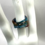 Blue glass blown cocktail ring Photo 3