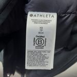 Athleta Black Outbound Parka Coat Women Size XS Down MISSING HOOD Long Photo 2