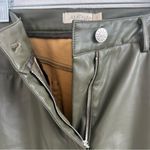 Amenah Olive Faux Leather Flare Jeans Size: 1 Green Size 2 Photo 7