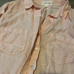 Cloth & Stone  Anthropologie 100% Linen Button Down Pink Shirt Sz M Beachy Boho Photo 4
