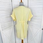 ZARA  Button Front Tie Waist Shirt‎ Dress Yellow XS Cap Sleeve Photo 4