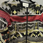 Alexis Women's Gem Embroidered Tulle Top Blouse Bell Sleeves Olive Maroon Small Photo 5