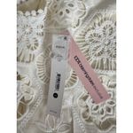 AQUA  Eyelet Crop Top Sleeveless Pom Pom‎ Trim Ivory White XS Photo 6