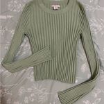 Sincerely Jules Ribbed Knit Top in Soft Green Sz L Size L Photo 6