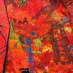 Chico's Chico’s Orange Multicolor Corduroy Button Down Long Sleeve Shirt Jacket Medium Photo 2