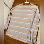 Lou & grey  Womens S Striped Blush Pink Blue Drop Shoulder Soft Lightweight Photo 8