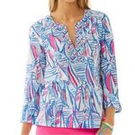 Lilly Pulitzer Amelia Island Red Right Return Resort White Sailboat Tunic Photo 0