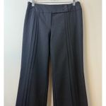 Trina Turk Wool Wide Leg Pleated Cuffed Hem Trouser Gray Pants Trendy Sz 4 EUC # Photo 3