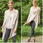 Matilda Jane  Come On Over Fringe Wrap Drape Sweater Size Medium Beige M8 Photo 1