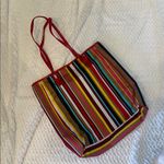 Colorful Striped Tote Bag like new Red Photo 0
