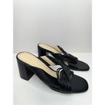 Adrienne Vittadini Sandals Size 7 Black Slip On Open Toe Block Heel Mules Photo 1