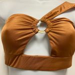 Meek Kash Queen- Rust One Arm Cropped Ruched Skirt Set Photo 4