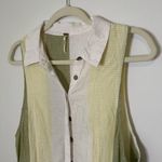 Free People Beverly white, yellow & green button front sleeveless romper size S Photo 2