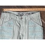 Miss Me  Cargo Pants Trouser Medium Mint 100% Linen Wide Leg Aztec Boho Y2K TALL Photo 7
