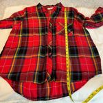 Terra & Sky  Red Multi Plaid Button Front Shirt Women’s 1X Viscose Photo 5