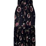 Free People Intimately  Black Floral ‘Garden Party’ Smocked Maxi Dress, Size M Photo 5