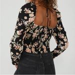 Free People Hilary Printed Floral Top in Black Combo Photo 1
