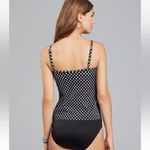 MiracleSuit  Ruffle Black and White Polka Dot Tankini Swimsuit Size 8 Photo 1