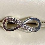 Infinity Symbol Simulated Diamond Silver Ring CZ Size 6 Photo 0