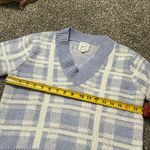 Hippie Rose purple and white plaid pullover v neck long sleeve sweater L Photo 9