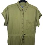 Gap NWT  Short Sleeve Button Up Army Jacket Green Jumpsuit‎ 4 Photo 5