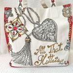 Brighton Large Canvas All That Glitters Holiday Love Tote Bag Ornate Jewels Photo 3