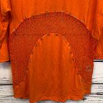 UNIQ‎ orange mesh Inset 3/4 sleeve top T Shirt Women’s Size M Medium Photo 2
