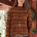 ByTimo Rust Brown Ruffle Lace Long Sleeves Western Photo 0