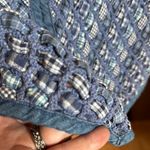 Vintage Shaver Lake Blue Basket Weave Vest w/ Purple Buttons Size Medium Photo 7