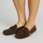 UGG  Brown Suede Moccasin Slippers Women’s Size 7.5 Photo 0
