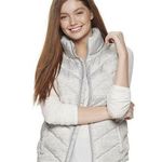 SO  Puffer Vest Gray Print Full Zipper Pockets Size XS NWT 100% Polyester Photo 0