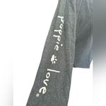 Gildan Gray Long Sleeve Crewneck Puppie Love Graphic Dog Rescue T-Shirt Photo 2