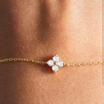 Anthropologie 925 stamped dainty clover bracelet Photo 1
