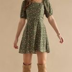 Francesca's Francesca’s Floral Green Dress Photo 1