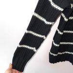 American Eagle Black & White Striped Chunky Knit Sweater Photo 3