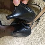 Loewe Authentic wrap ankle woven kitten heel sandals black leather Photo 4