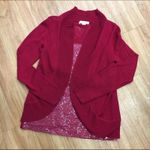 Coldwater Creek Jewel Tone Red Sequined Tank Cardigan Set XS 4-6 Photo 4