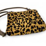 MYRA leopard print calf hair crossbody bag Purse Animal Womens Leather Brown Photo 1